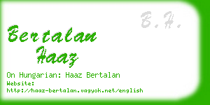 bertalan haaz business card